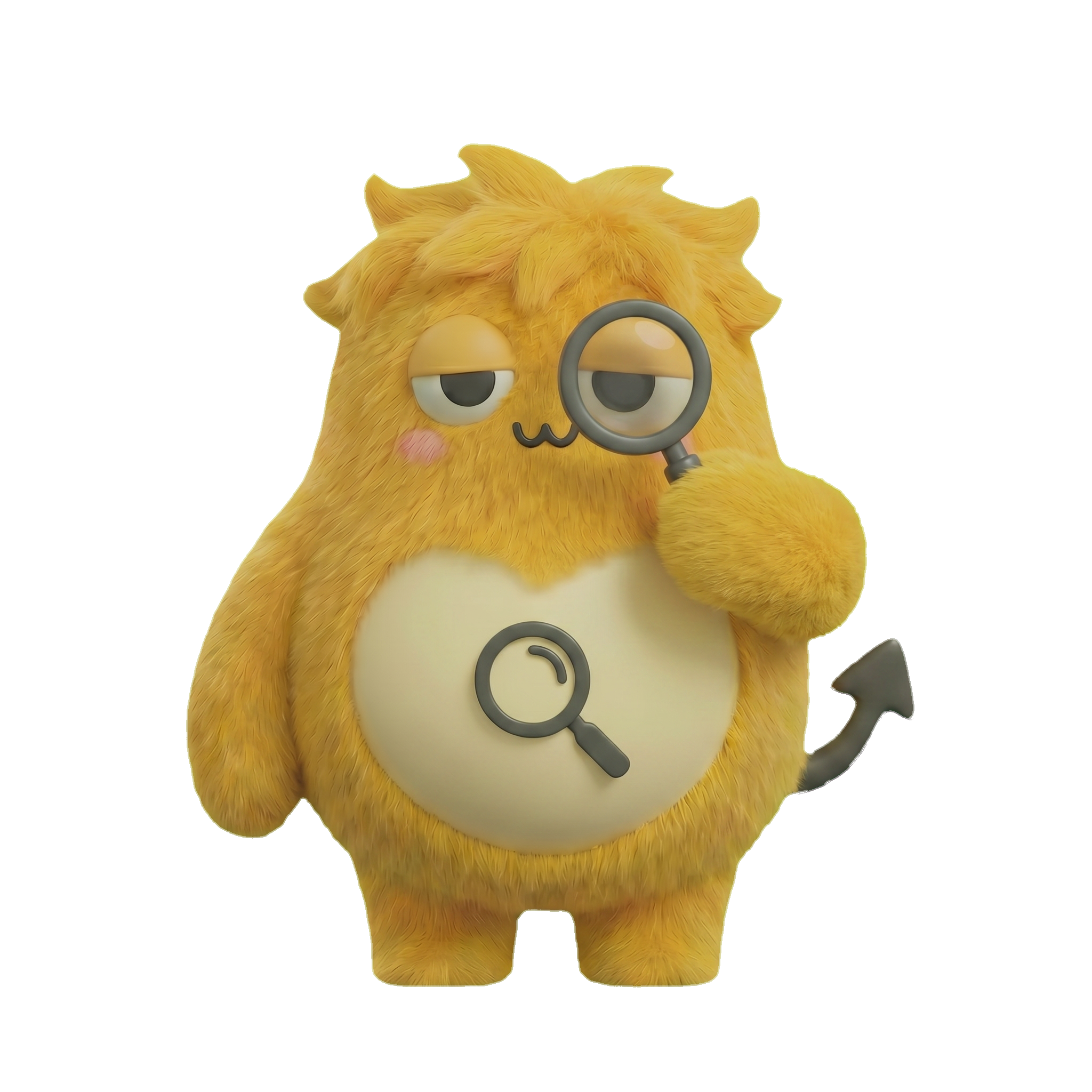 Pombo with magnifying glass analyzing the comparison