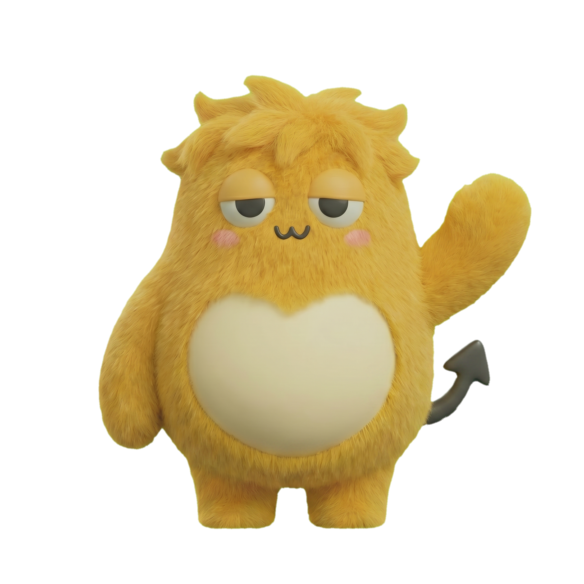 Pombo — CTRL Y mascot waving hello with heart-shaped belly